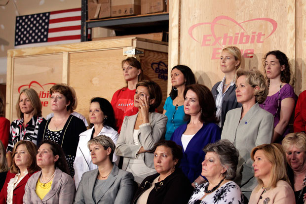 Women listening to Mitt Romney speech