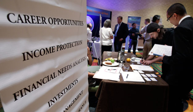 People looking for work at a job fair
