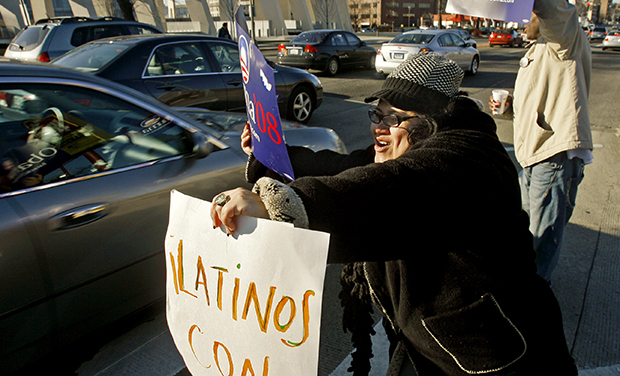 Latinos supporting Obama