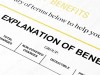 An explanation of benefits form