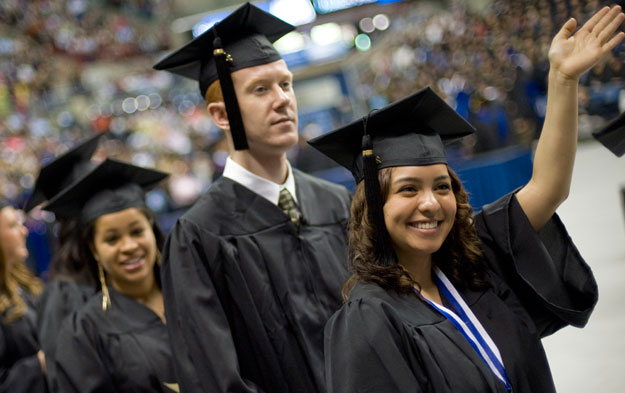 students graduating from college