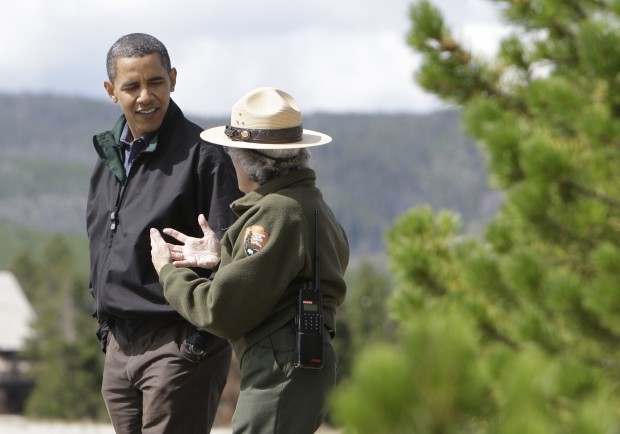 Obama with a Park Ranger
