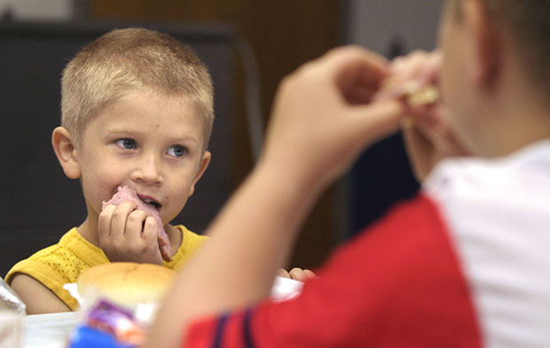 Children eating at school
