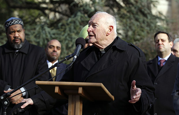 Cardinal Theodore E. McCarrick speaking at Washington National Cathedral
