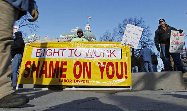 Indiana union protest