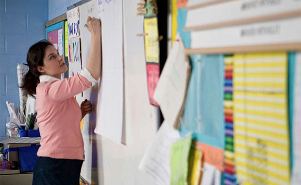 Teacher at whiteboard