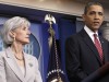 President Barack Obama and Health and Human Services Secretary Kathleen Sebelius