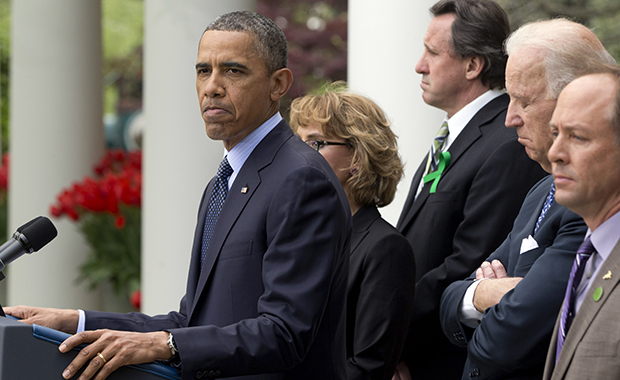 Barack Obama, Joe Biden, Gabby Giffords, Mark Barden
