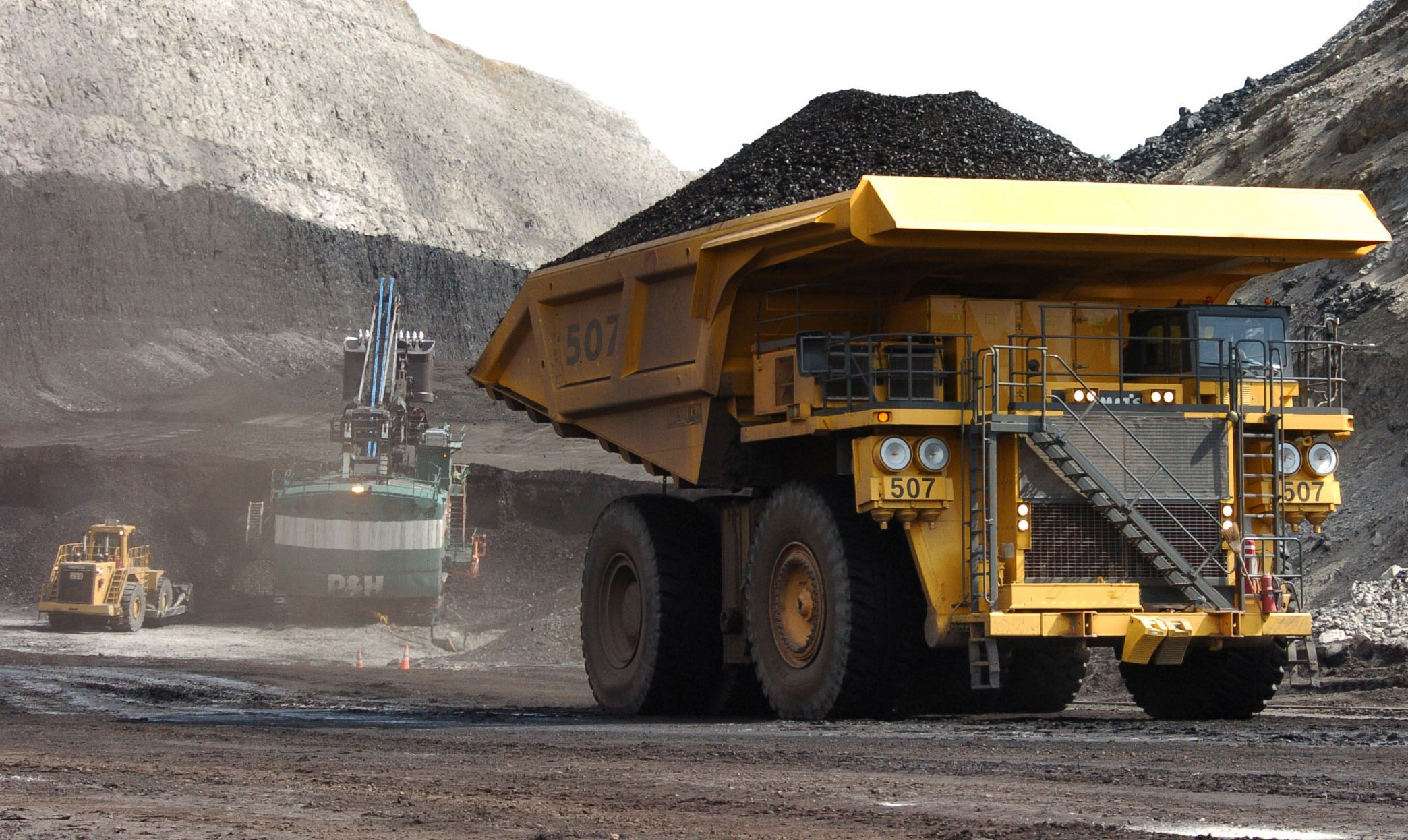 Truck hauls coal