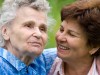 Elderly parent and daughter