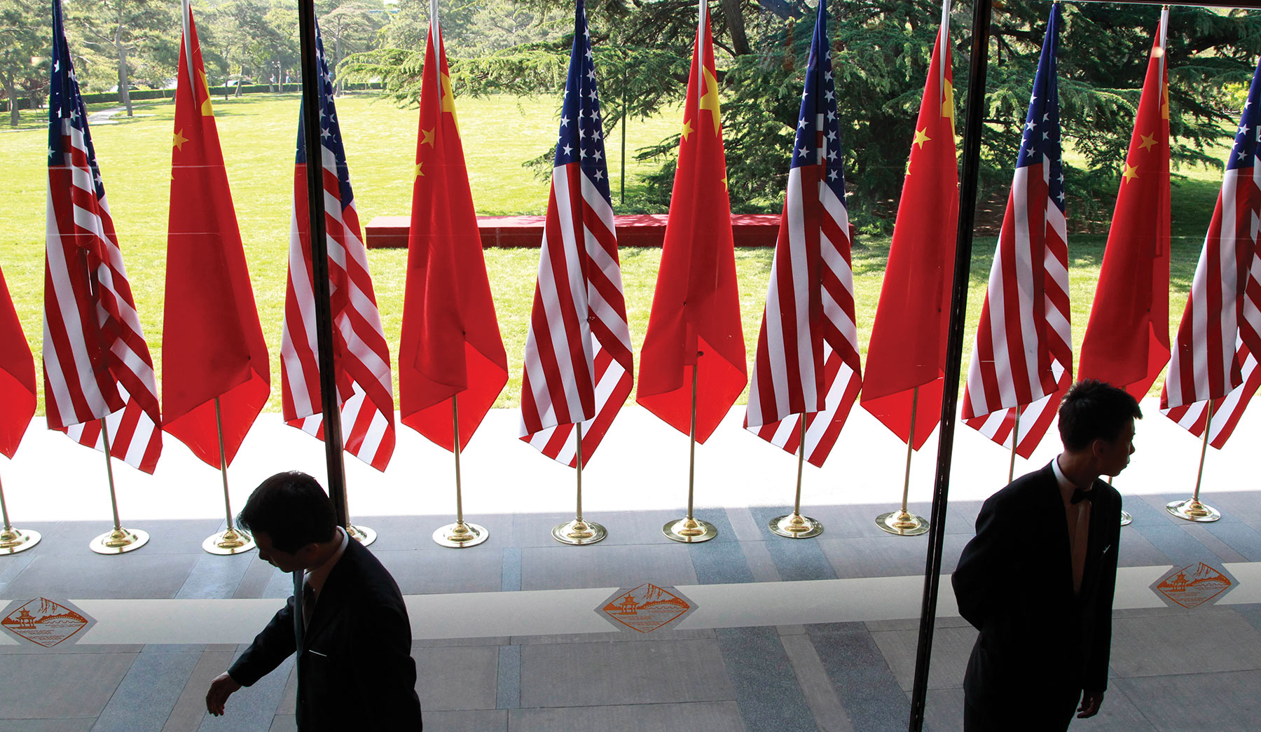 China and U.S. flags