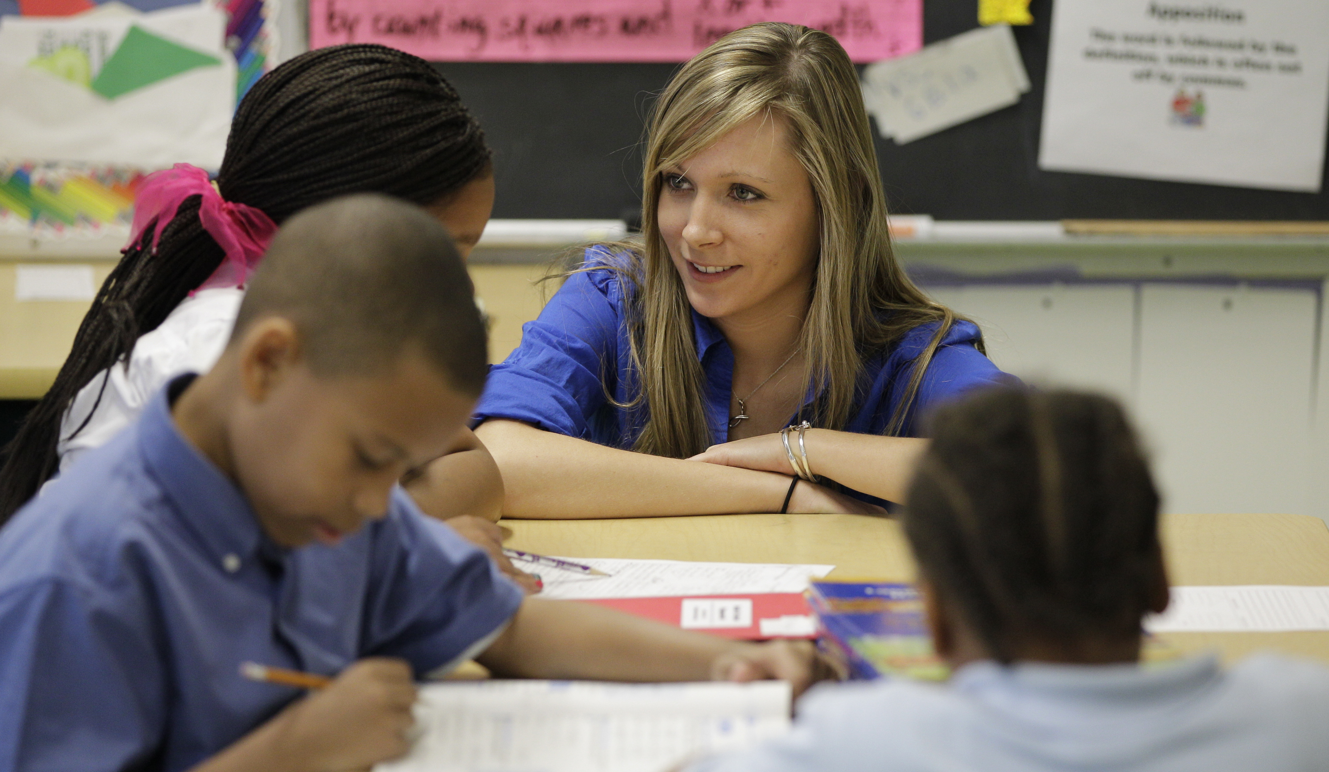 Teacher and students