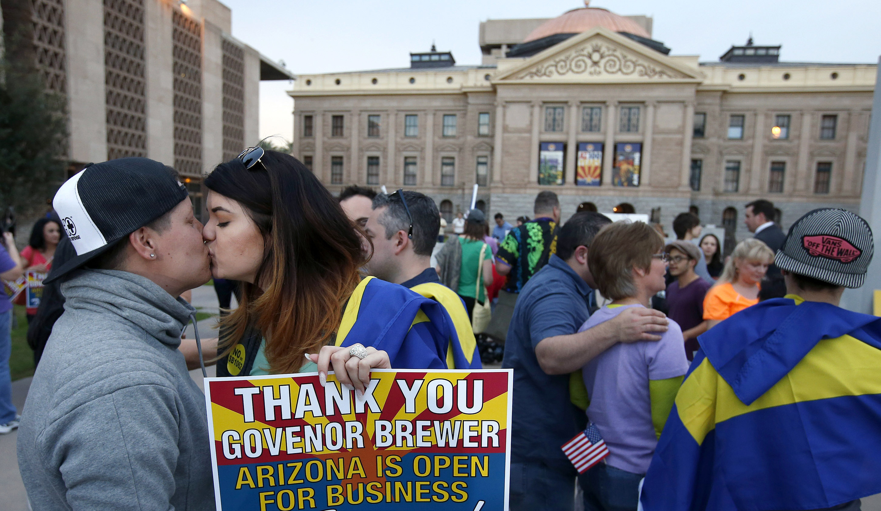 Kissing at AZ State Capitol