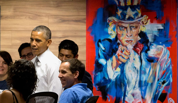 President Obama visits a tech start up