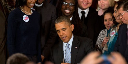President Barack Obama signs an executive order