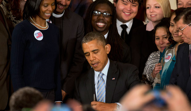 President Barack Obama signs an executive order