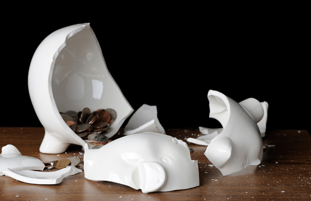 broken piggy bank