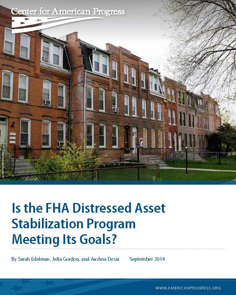 Is the FHA Distressed Asset Stabilization Program Meeting Its Goals?