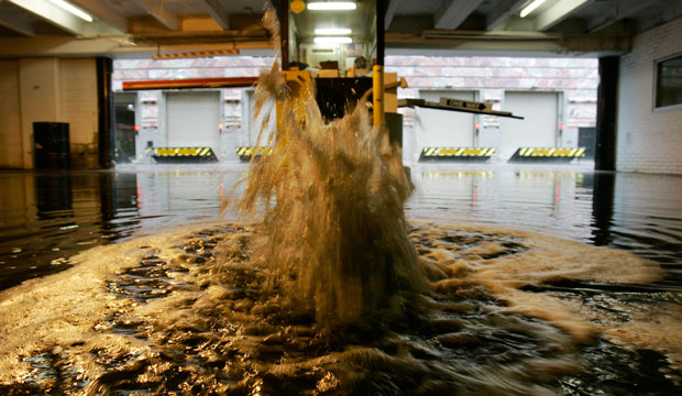 overflowing sewer