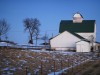 Iowa barn with flag