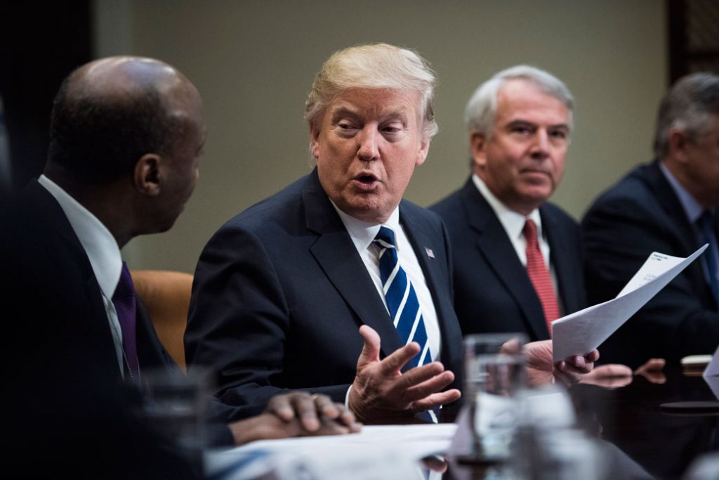 President Donald Trump speaks during a meeting with pharmaceutical industry leaders in the Roosevelt Room of the White House in Washington, D.C., January 31, 2017.