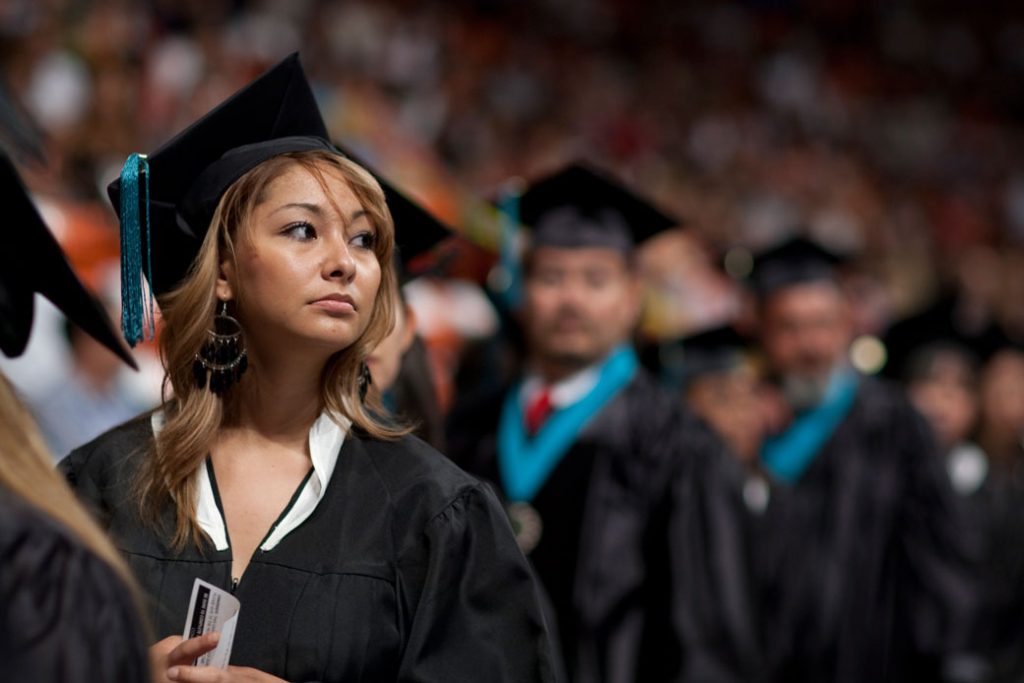 Community college graduation ceremony for associate degrees in El Paso, Texas.