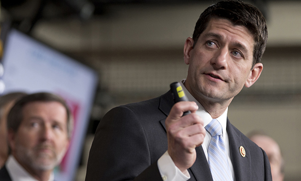 House Budget Committee Chairman Paul Ryan (R-WI) speaks about the FY 2014 budget resolution during a news conference on Capitol Hill in Washington, Tuesday, March 12, 2013.