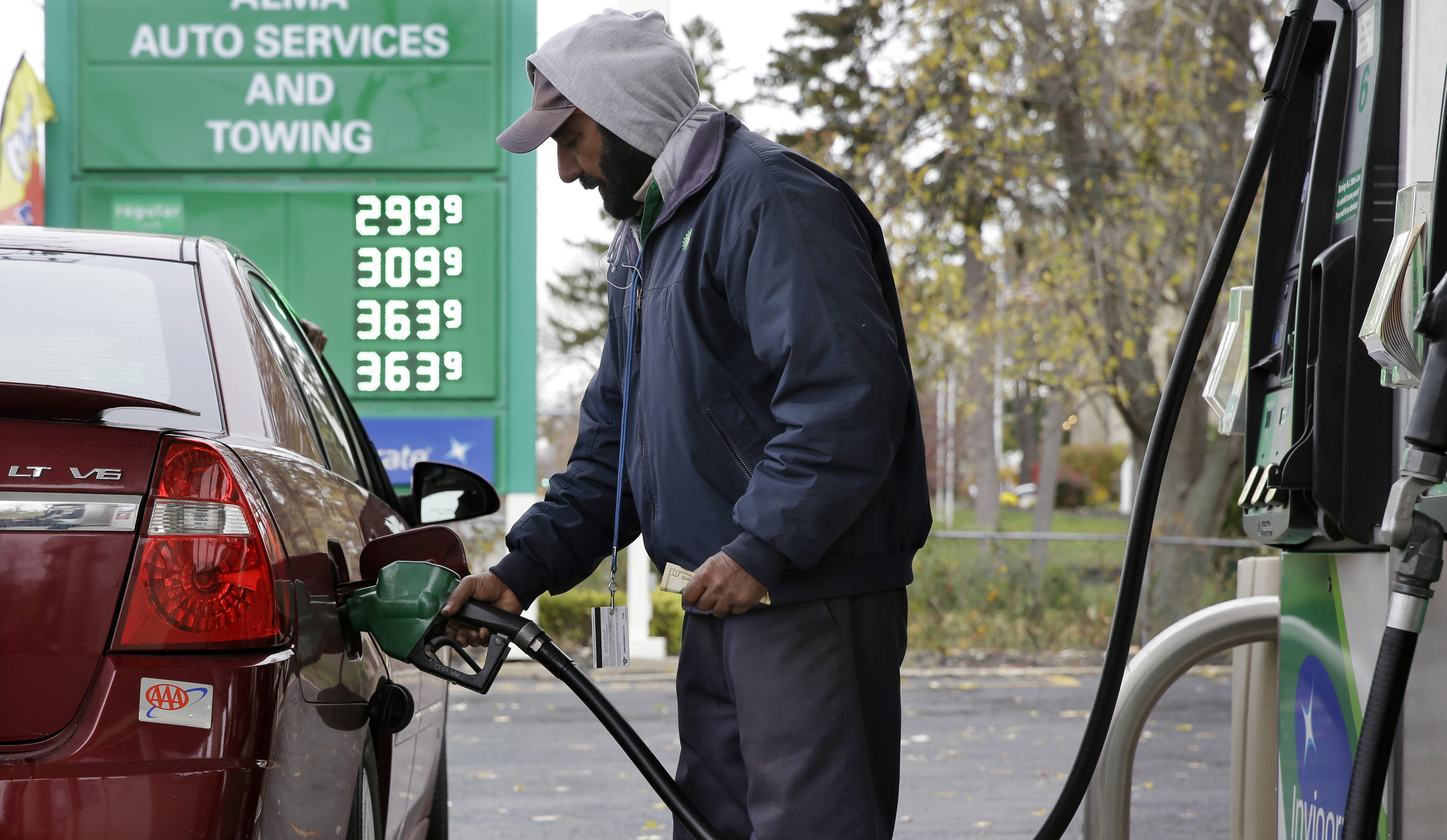 Lifting the crude oil export ban, as some Big Oil companies are lobbying to do, could raise gasoline prices at filling stations such as this BP in Lakewood, New Jersey.