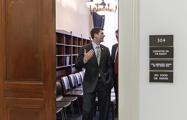 House Budget Committee Chairman Rep. Paul Ryan (R-WI) leaves a closed-door meeting on Capitol Hill in Washington, Wednesday, April 2, 2014.