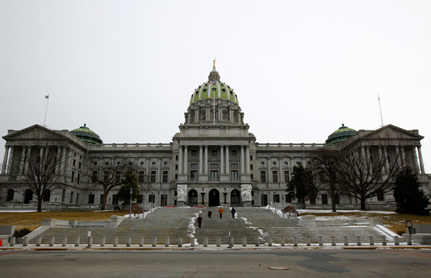 The Pennsylvania Capitol building is seen in  in Harrisburg, Pennsylvania, March 2015.