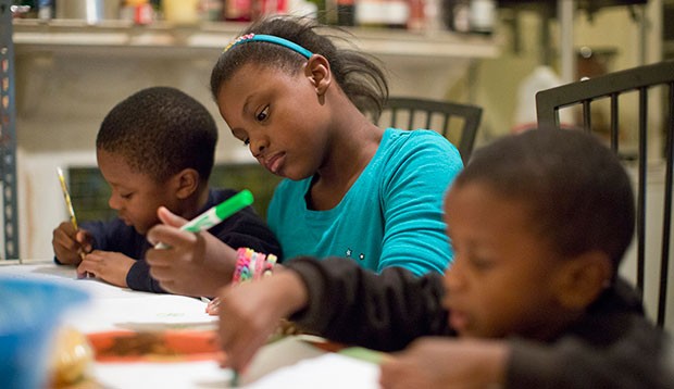 Kids doing homework