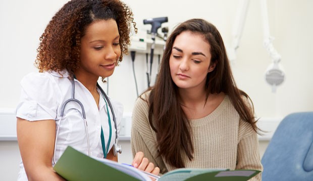 woman and doctor
